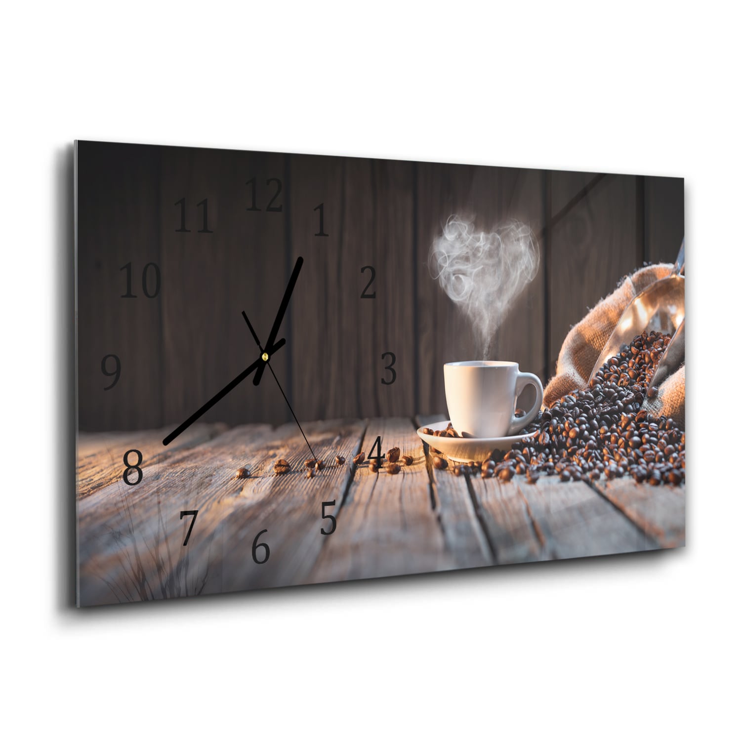 Wandklok 60x30 - Gehard Glas - Koffie Moment