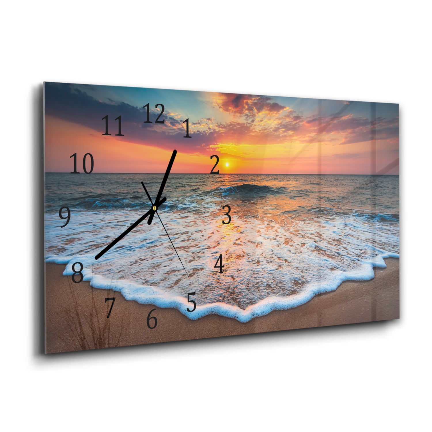 Wandklok 60x30 - Gehard Glas - Zonsopkomst Aan Zee