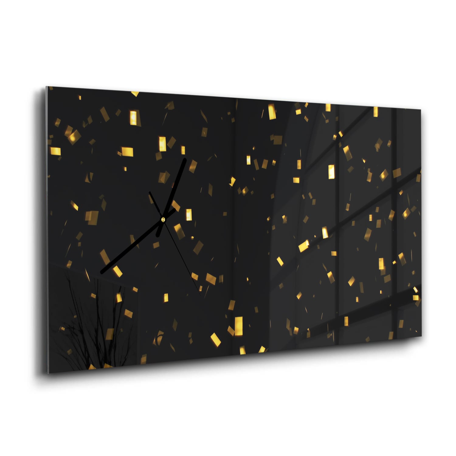 Wandklok 60x30 - Gehard Glas - Gouden Confetti