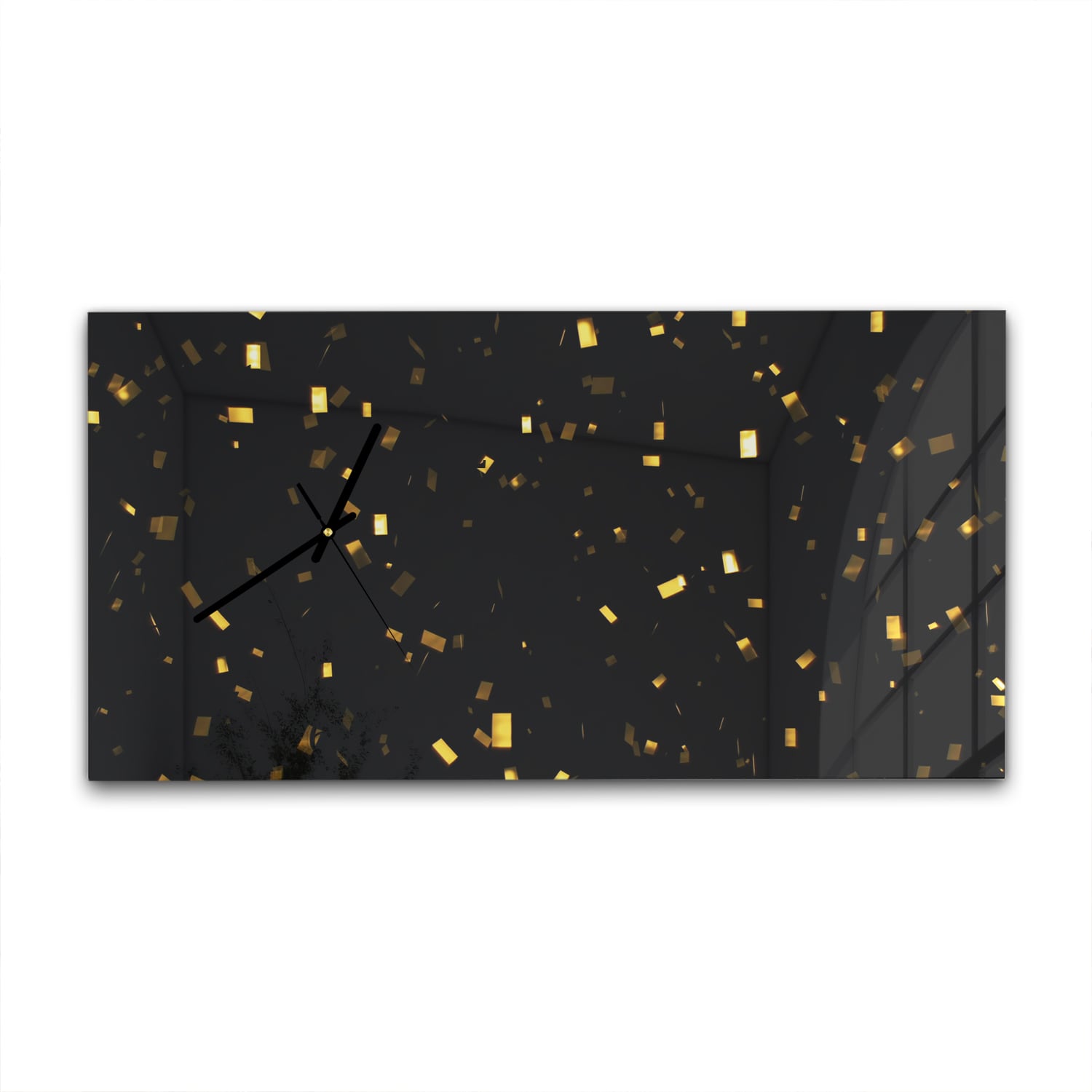 Wandklok 60x30 - Gehard Glas - Gouden Confetti