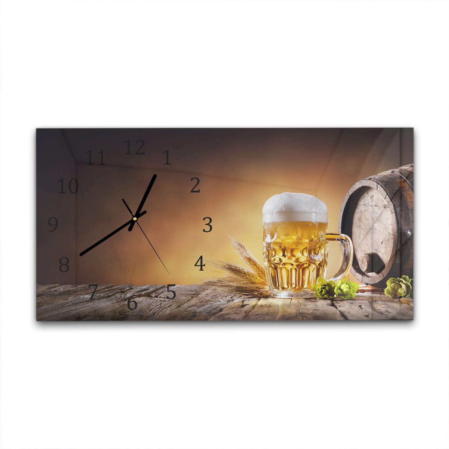 Wandklok 60x30 - Gehard Glas - Bier in het Vat