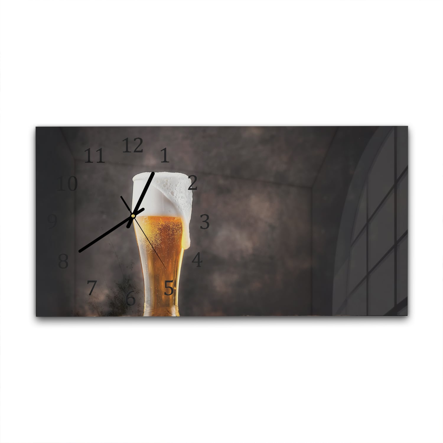 Wandklok 60x30 - Gehard Glas - Verfrissend Bier