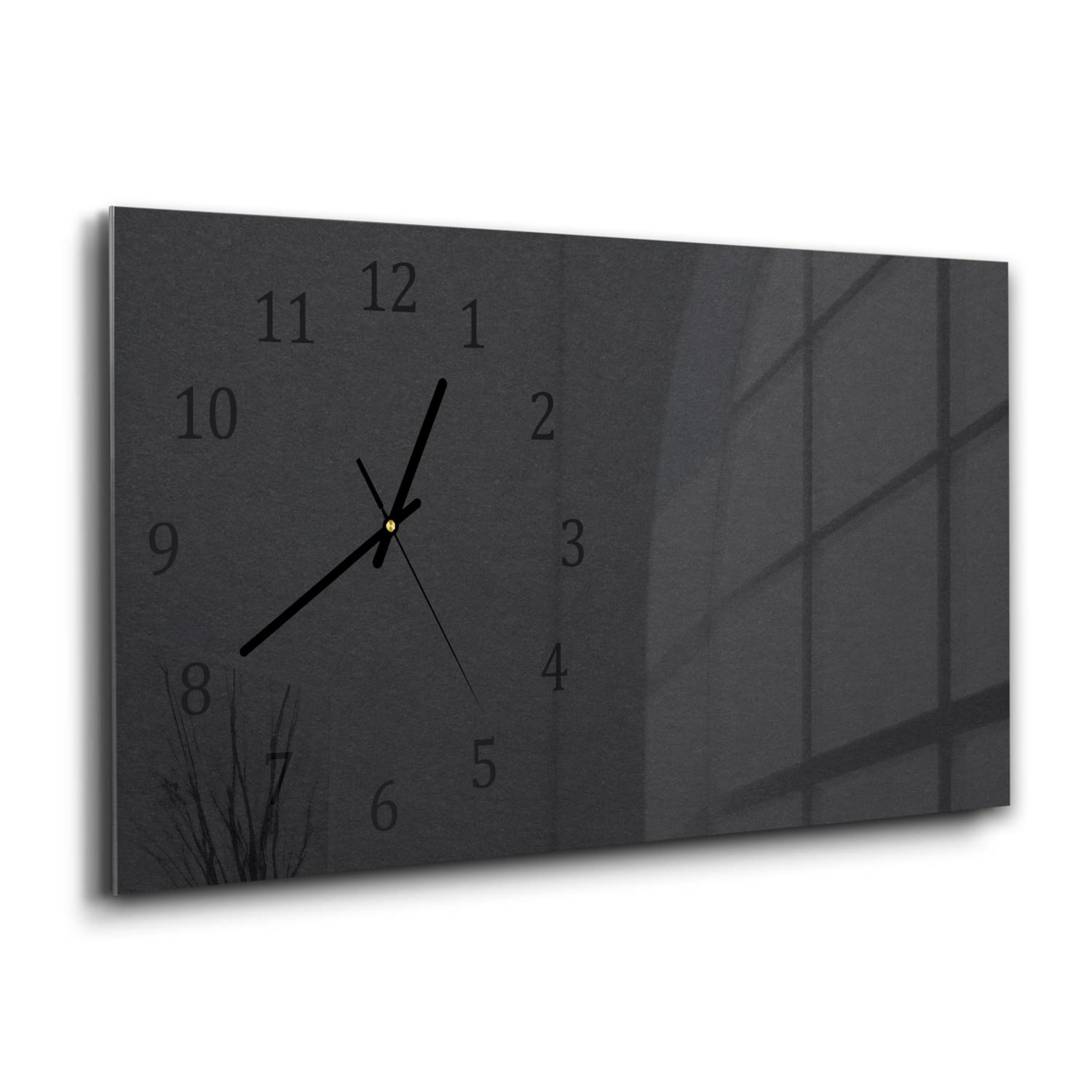 Wandklok 60x30 - Gehard Glas - Zwart Papier