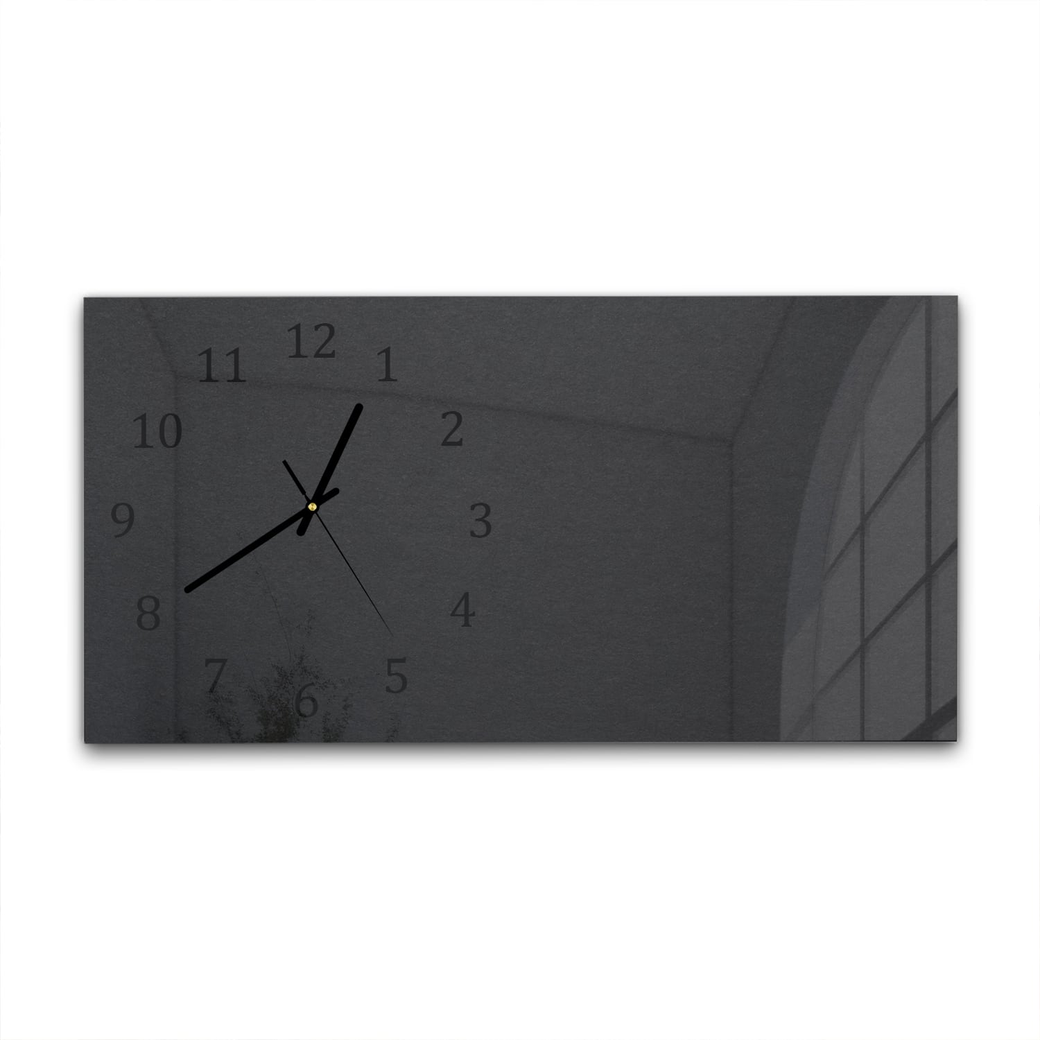 Wandklok 60x30 - Gehard Glas - Zwart Papier