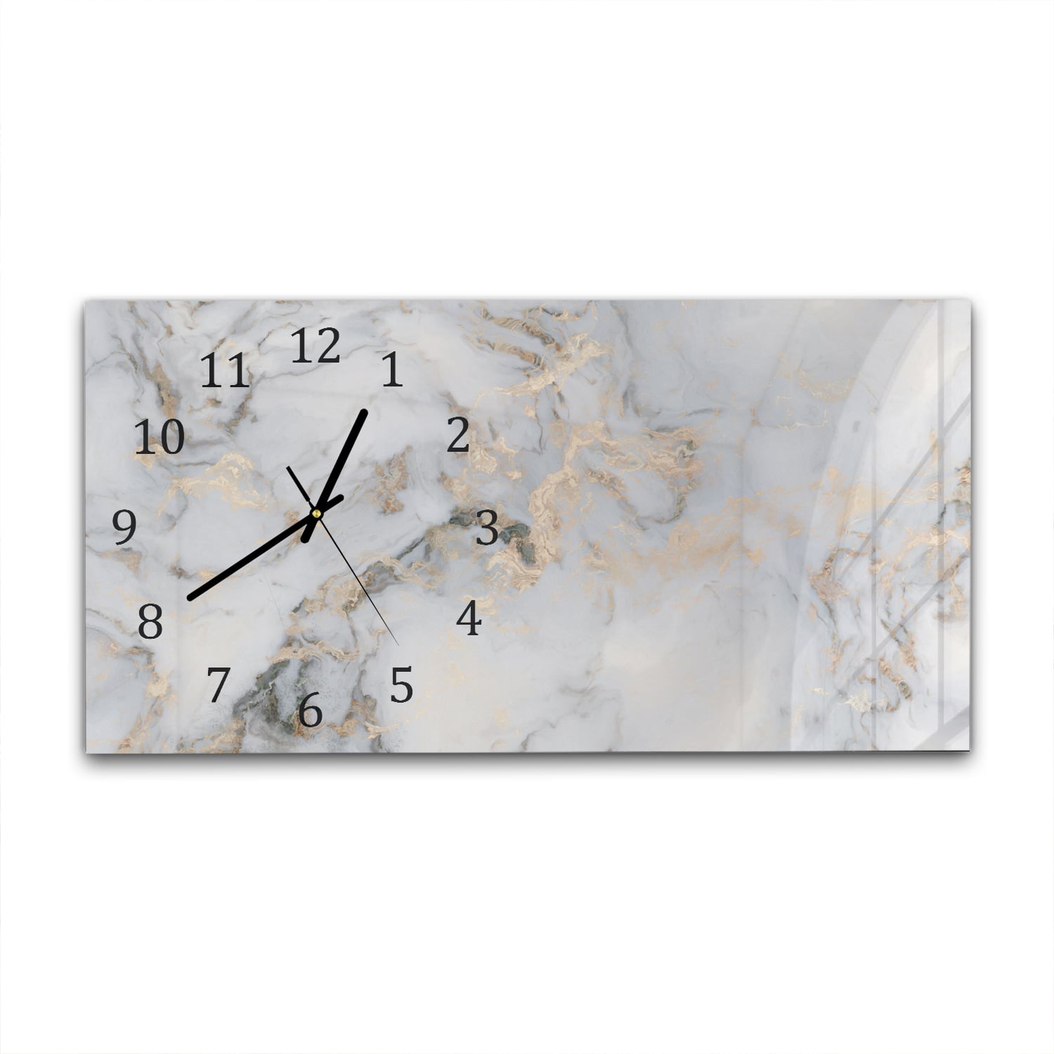 Wandklok 60x30 - Gehard Glas - Luxe Marmer