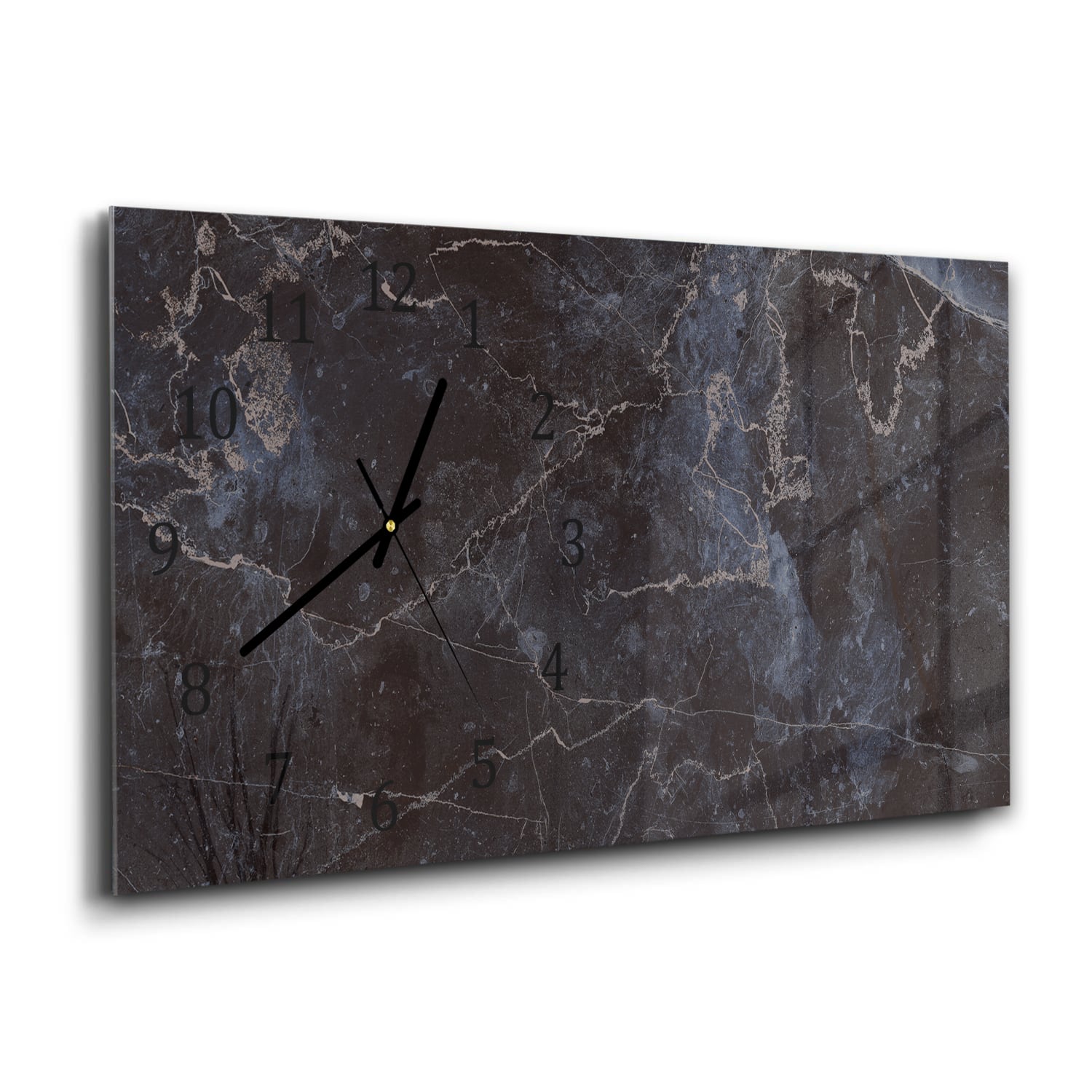 Wandklok 60x30 - Gehard Glas - Middernachtblauw Marmer