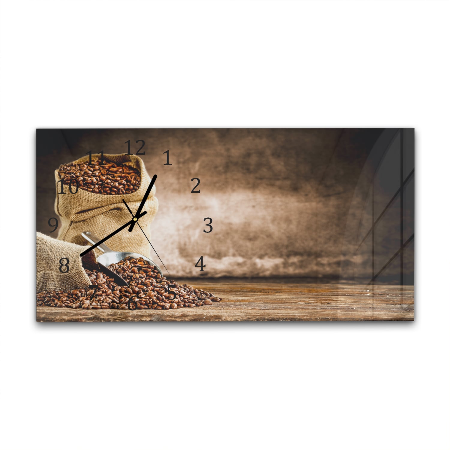 Wandklok 60x30 - Gehard Glas - Aroma van Koffie