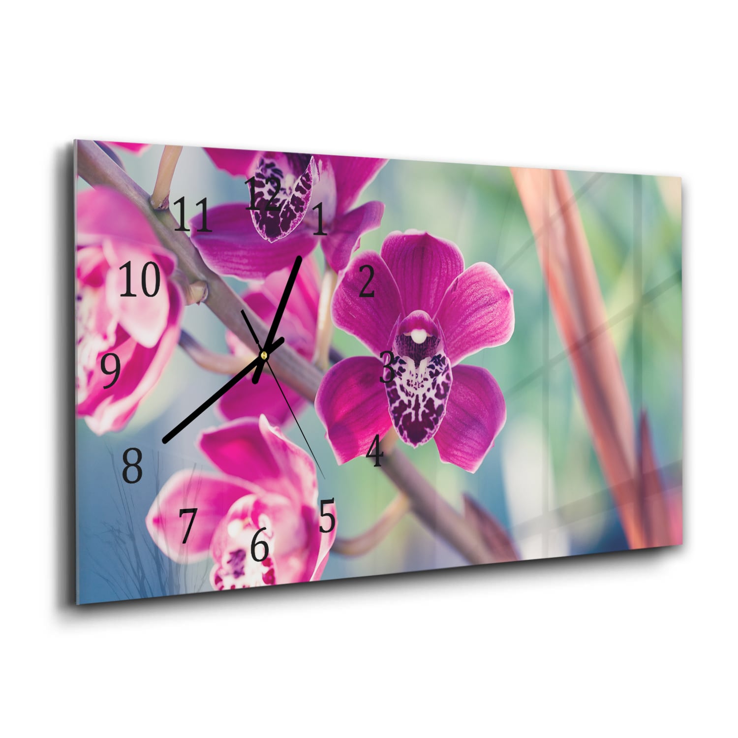 Wandklok 60x30 - Gehard Glas - Vlinderorchidee