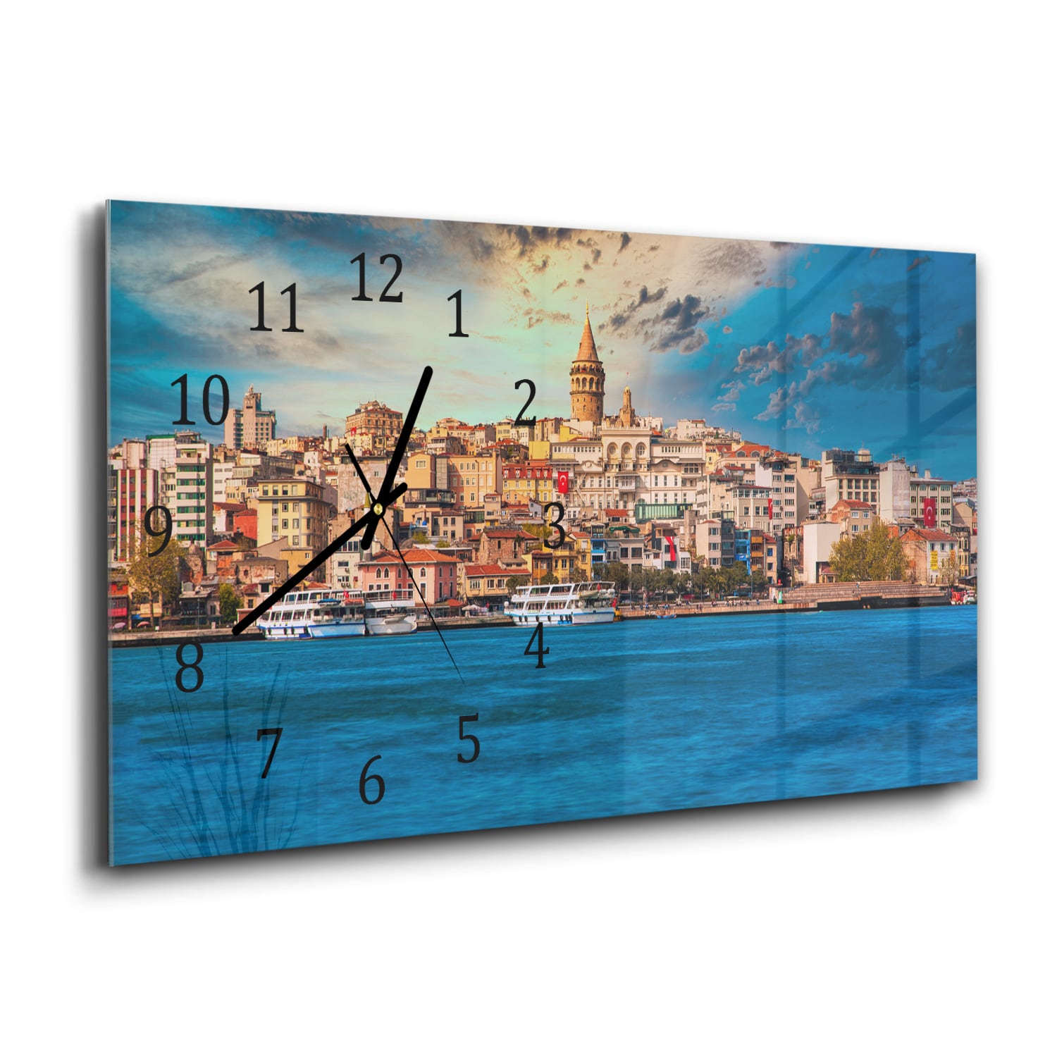 Wandklok 60x30 - Gehard Glas - Galata Toren in Istanbul