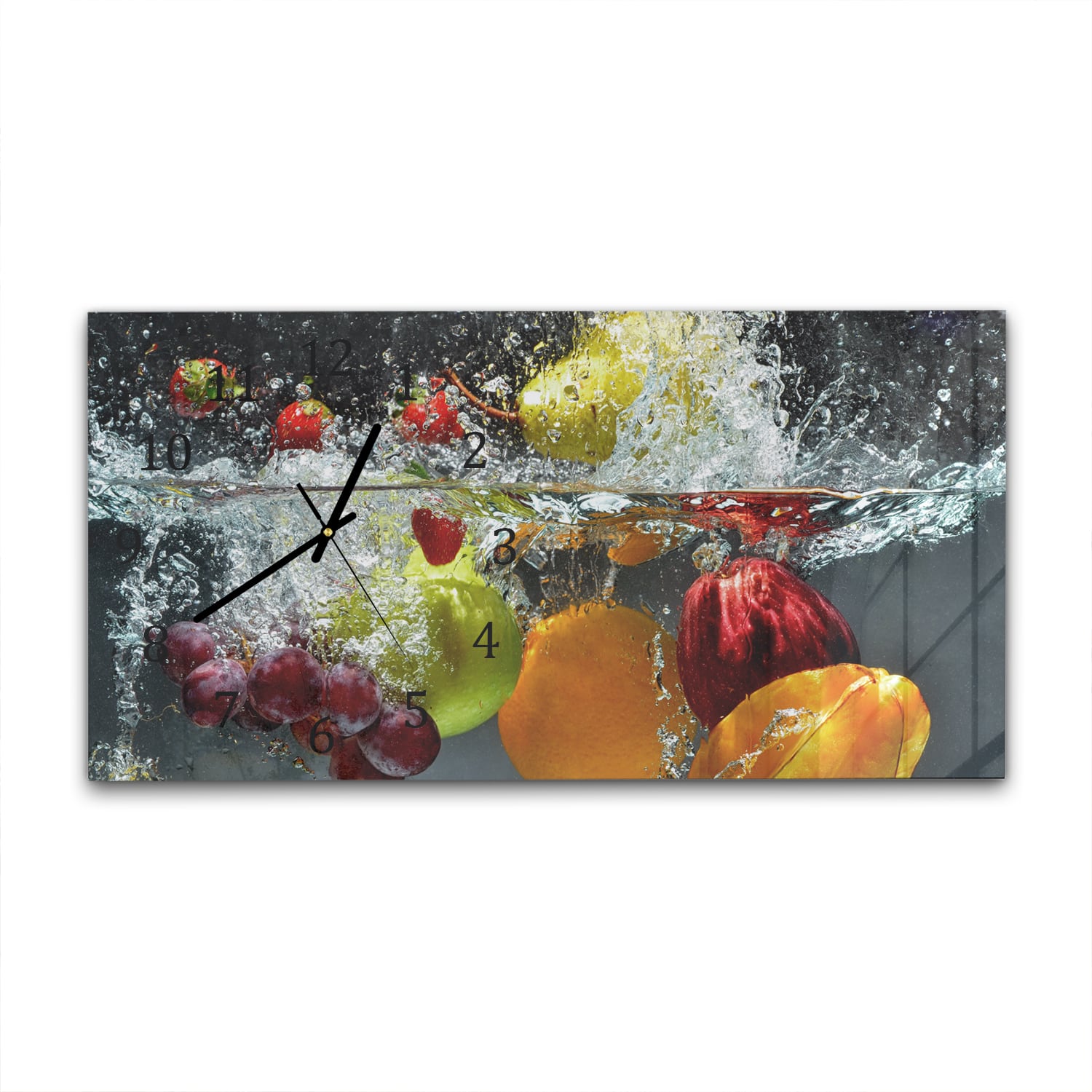 Wandklok 60x30 - Gehard Glas - Fruit Splash