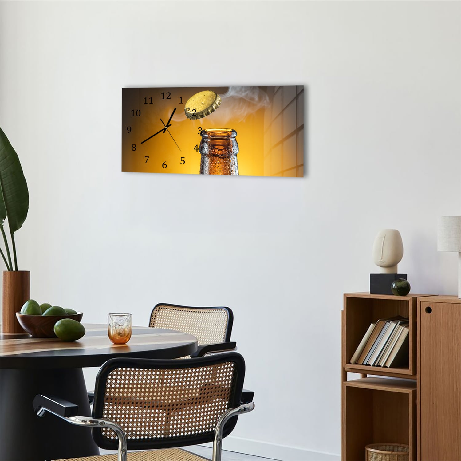 Wandklok 60x30 - Gehard Glas - Bierdop