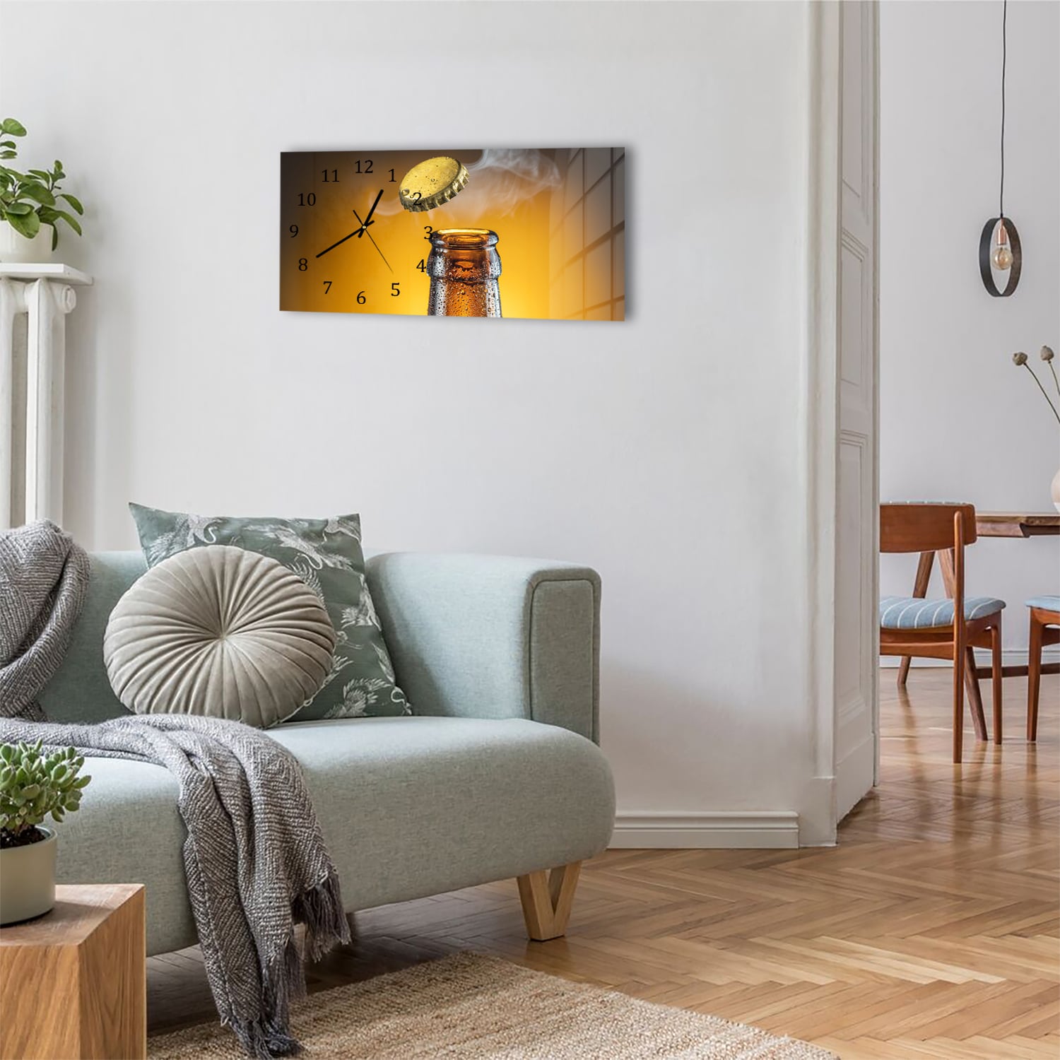 Wandklok 60x30 - Gehard Glas - Bierdop