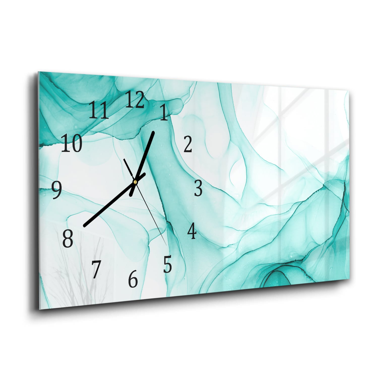 Wandklok 60x30 - Gehard Glas - Aqua Marmer