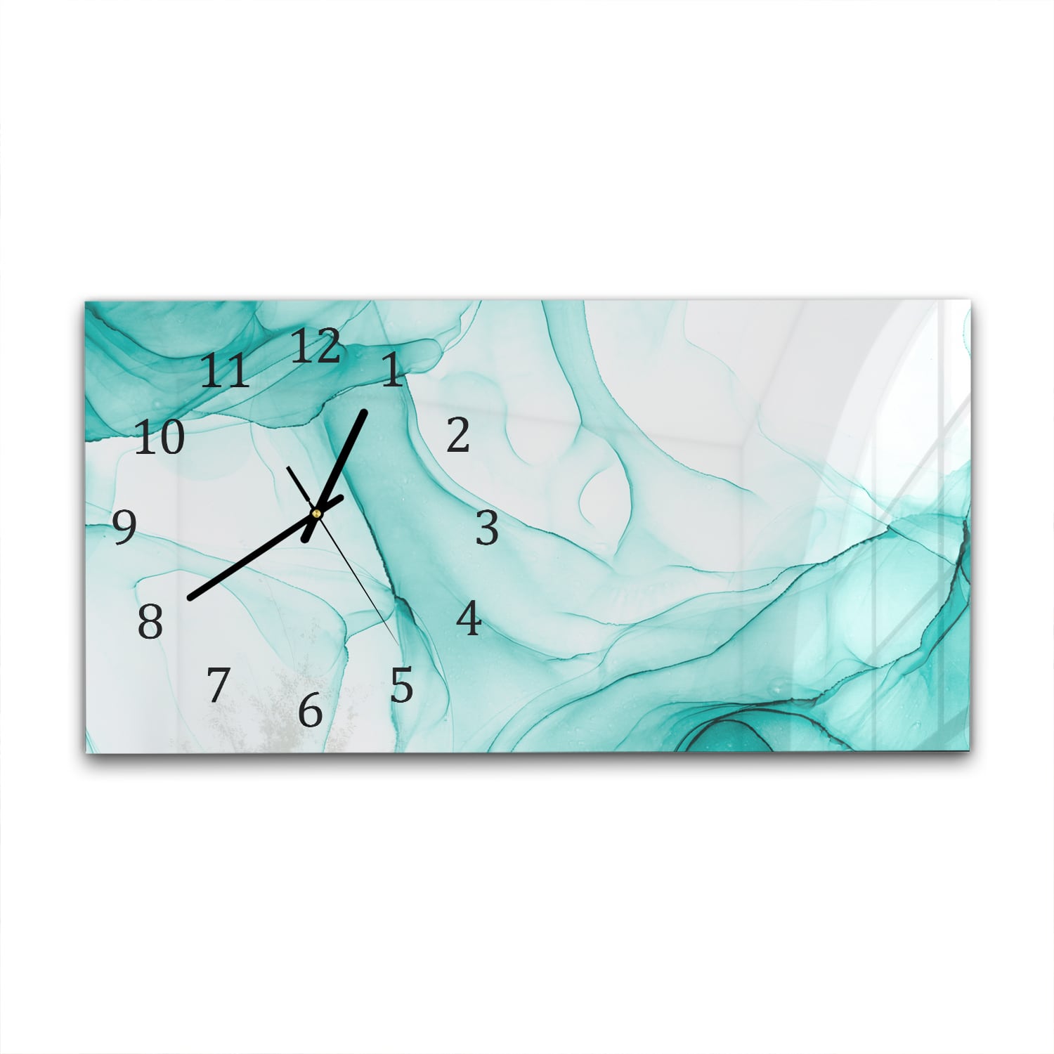 Wandklok 60x30 - Gehard Glas - Aqua Marmer