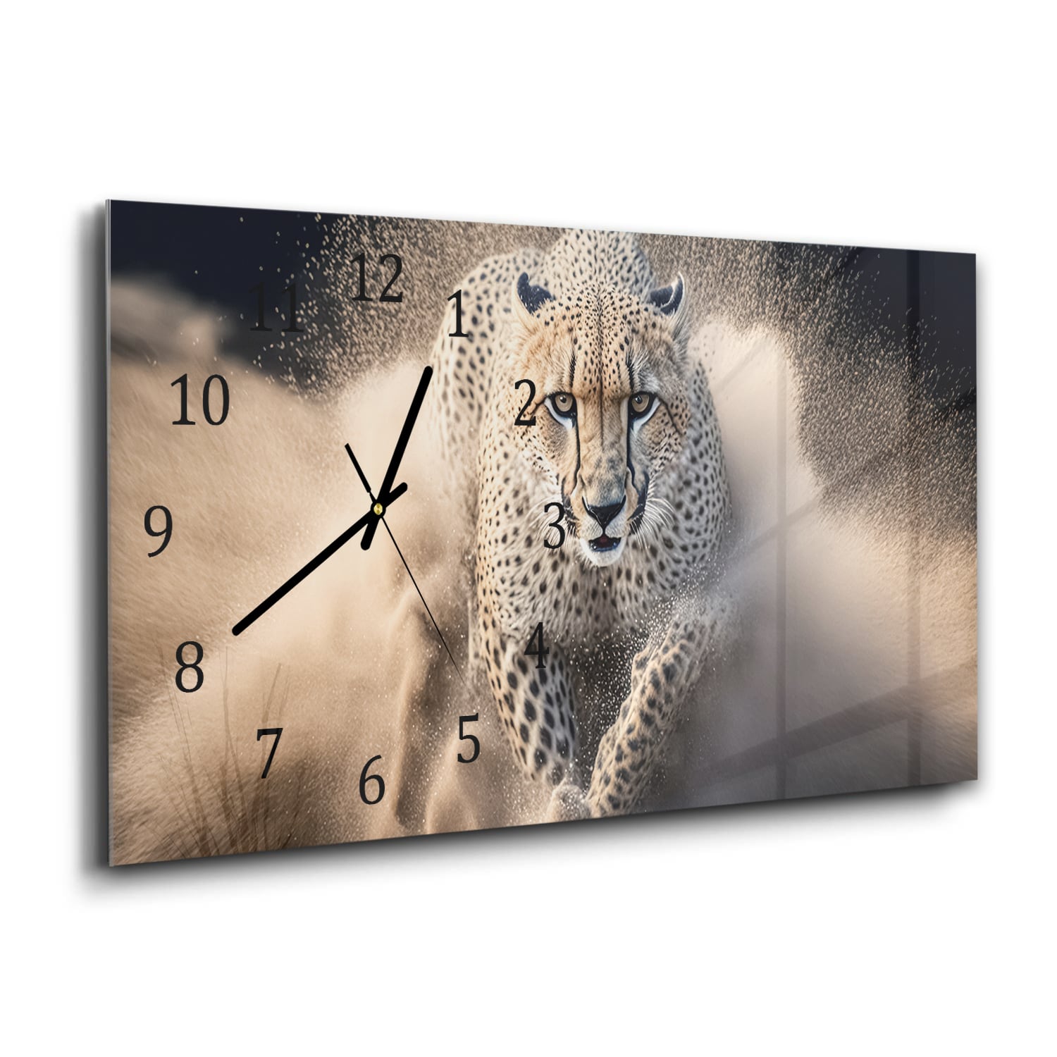 Wandklok 60x30 - Gehard Glas - Cheetah