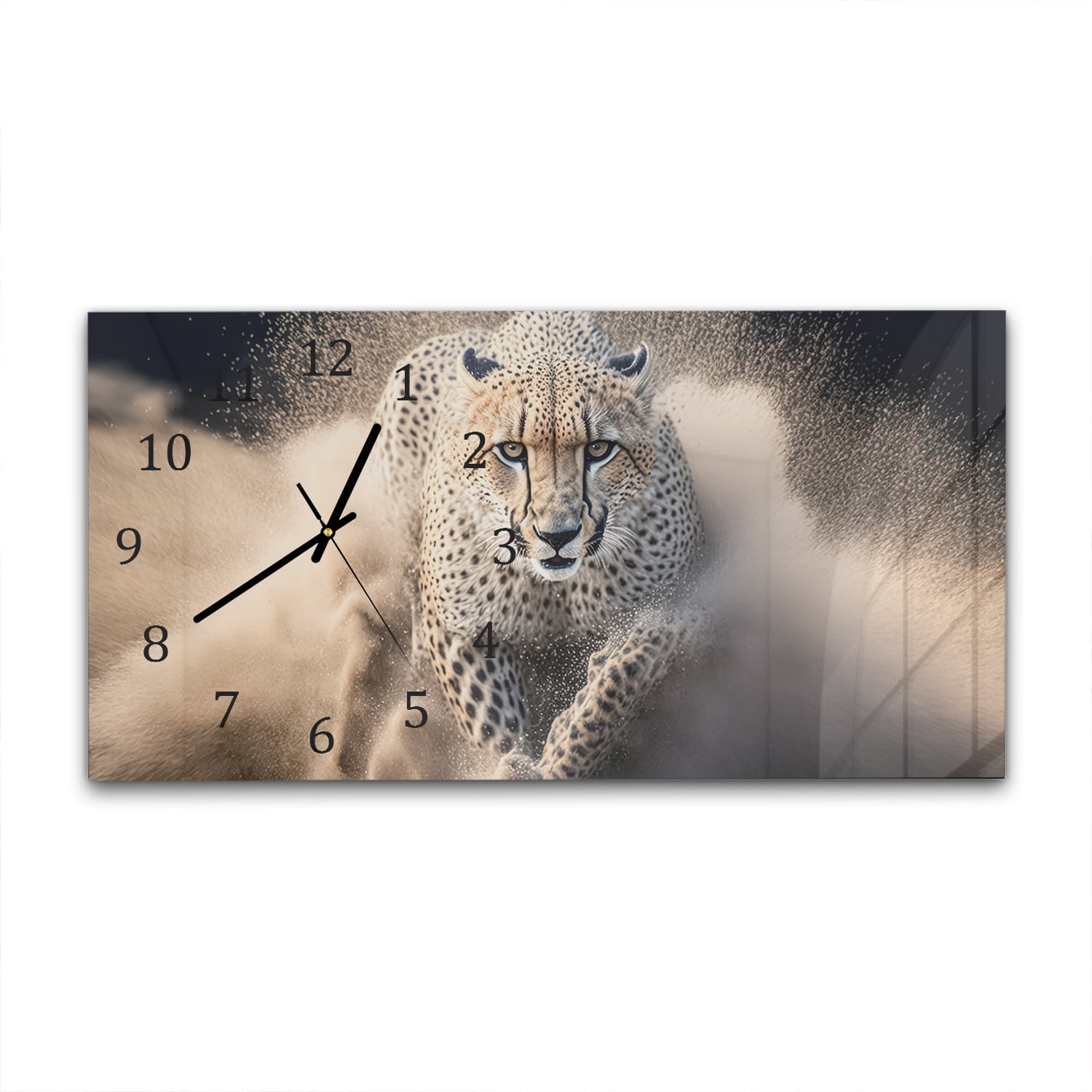 Wandklok 60x30 - Gehard Glas - Cheetah