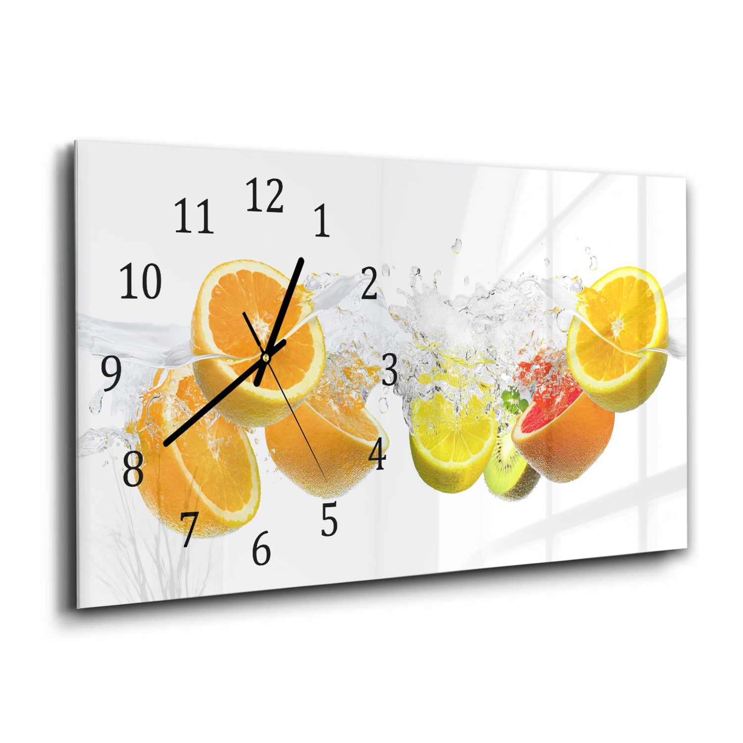 Wandklok 60x30 - Gehard Glas - Fruitmix Splash