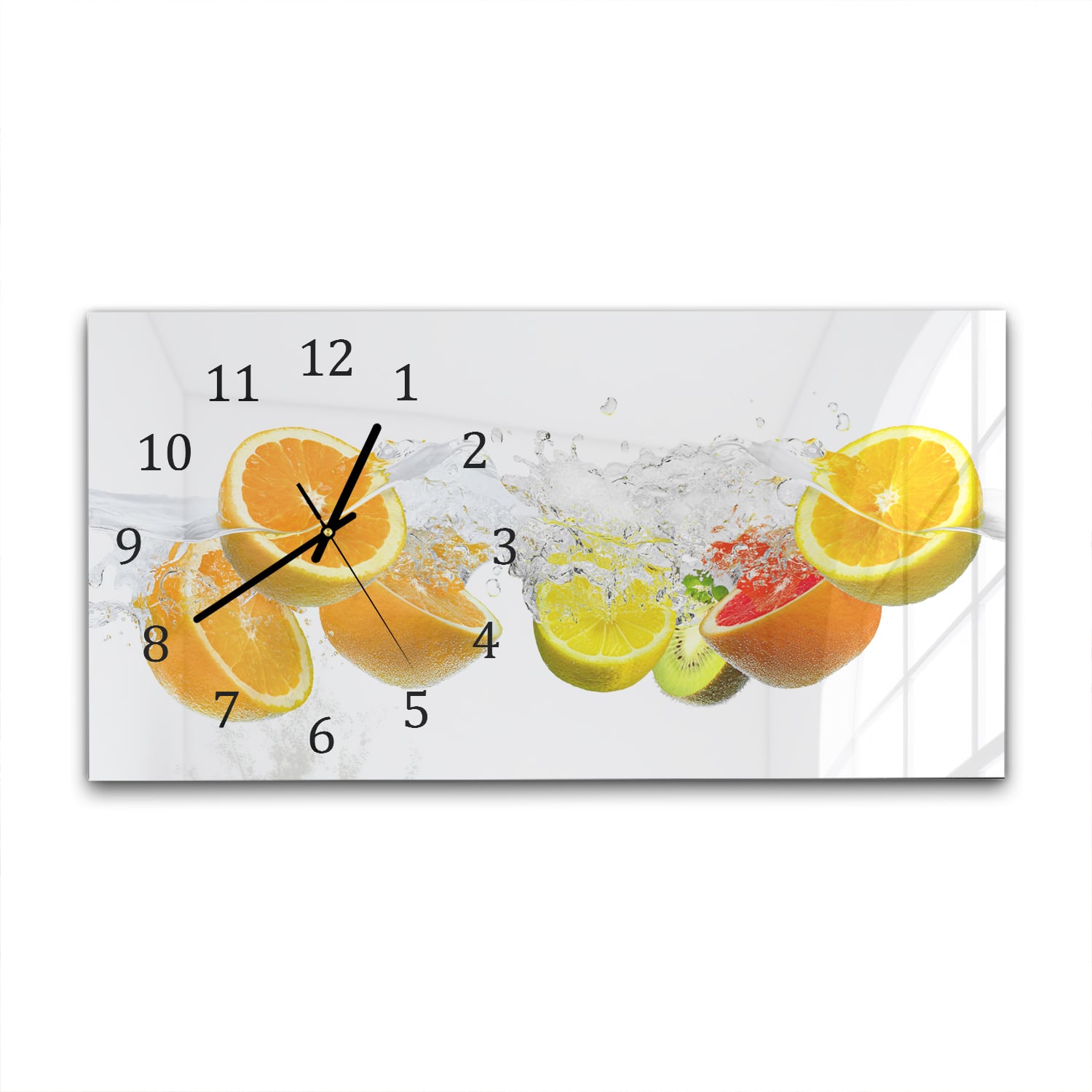 Wandklok 60x30 - Gehard Glas - Fruitmix Splash