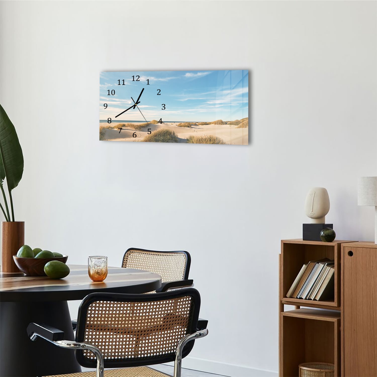 Wandklok 60x30 - Gehard Glas - Duinen bij Deense Kust