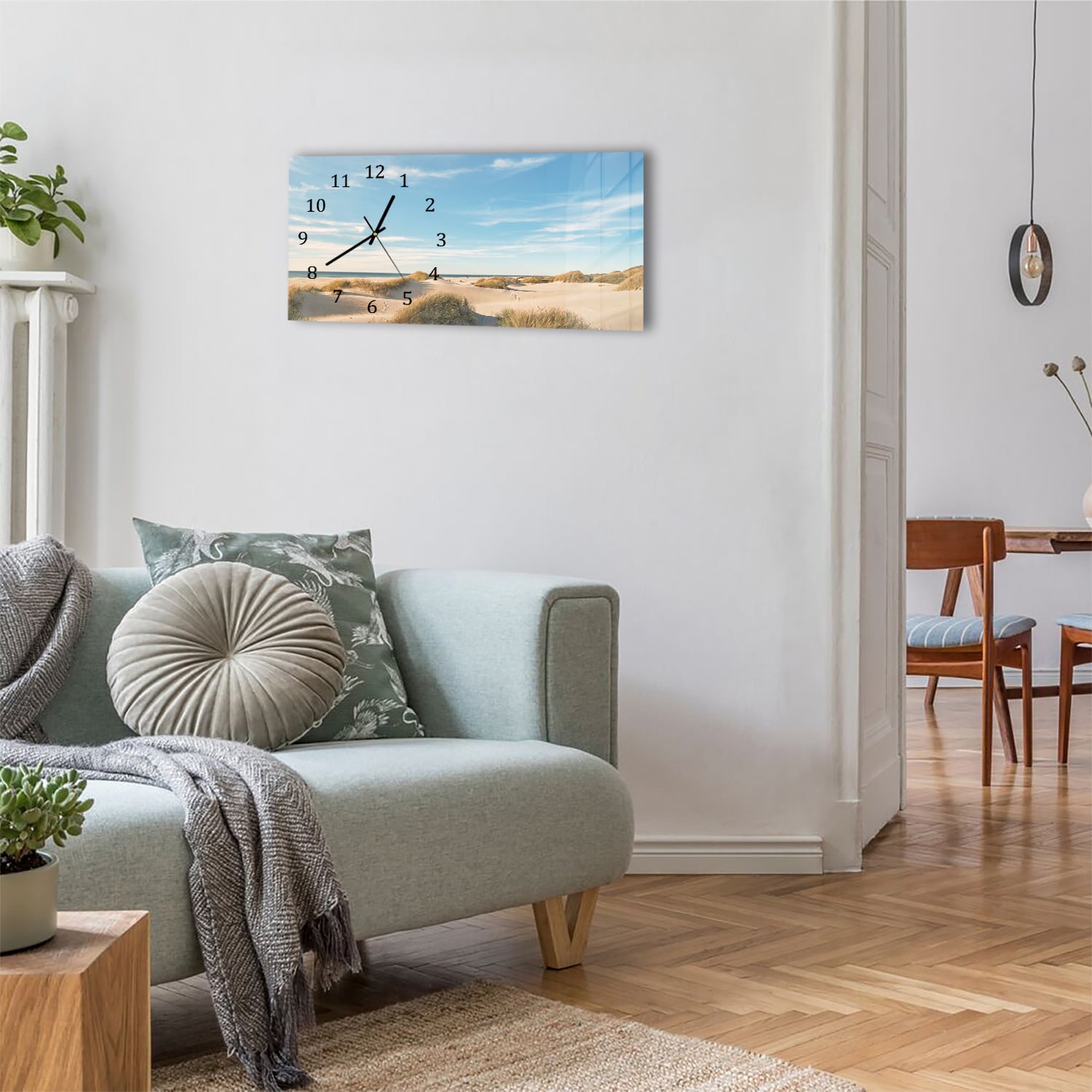 Wandklok 60x30 - Gehard Glas - Duinen bij Deense Kust