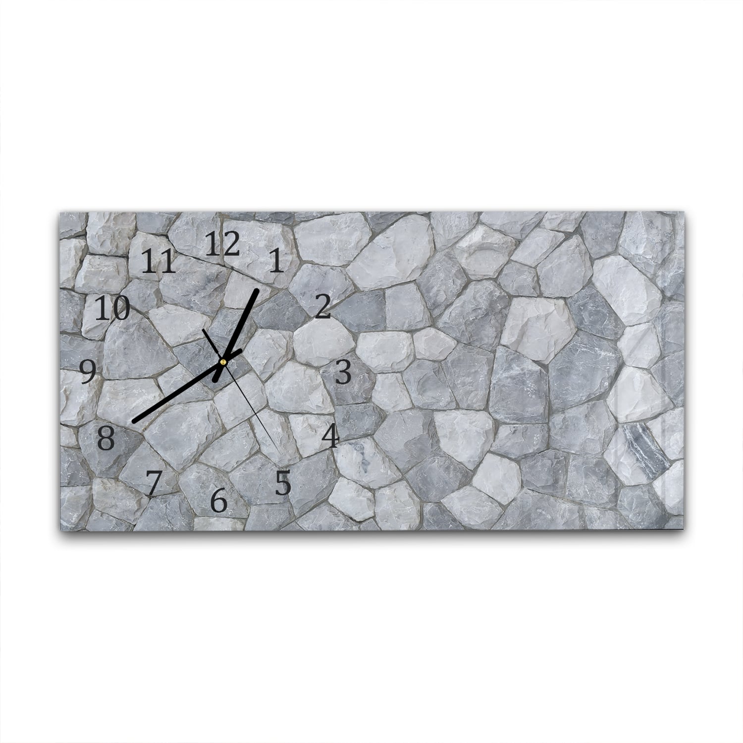 Wandklok 60x30 - Gehard Glas - Decoratieve Leistenen Muur