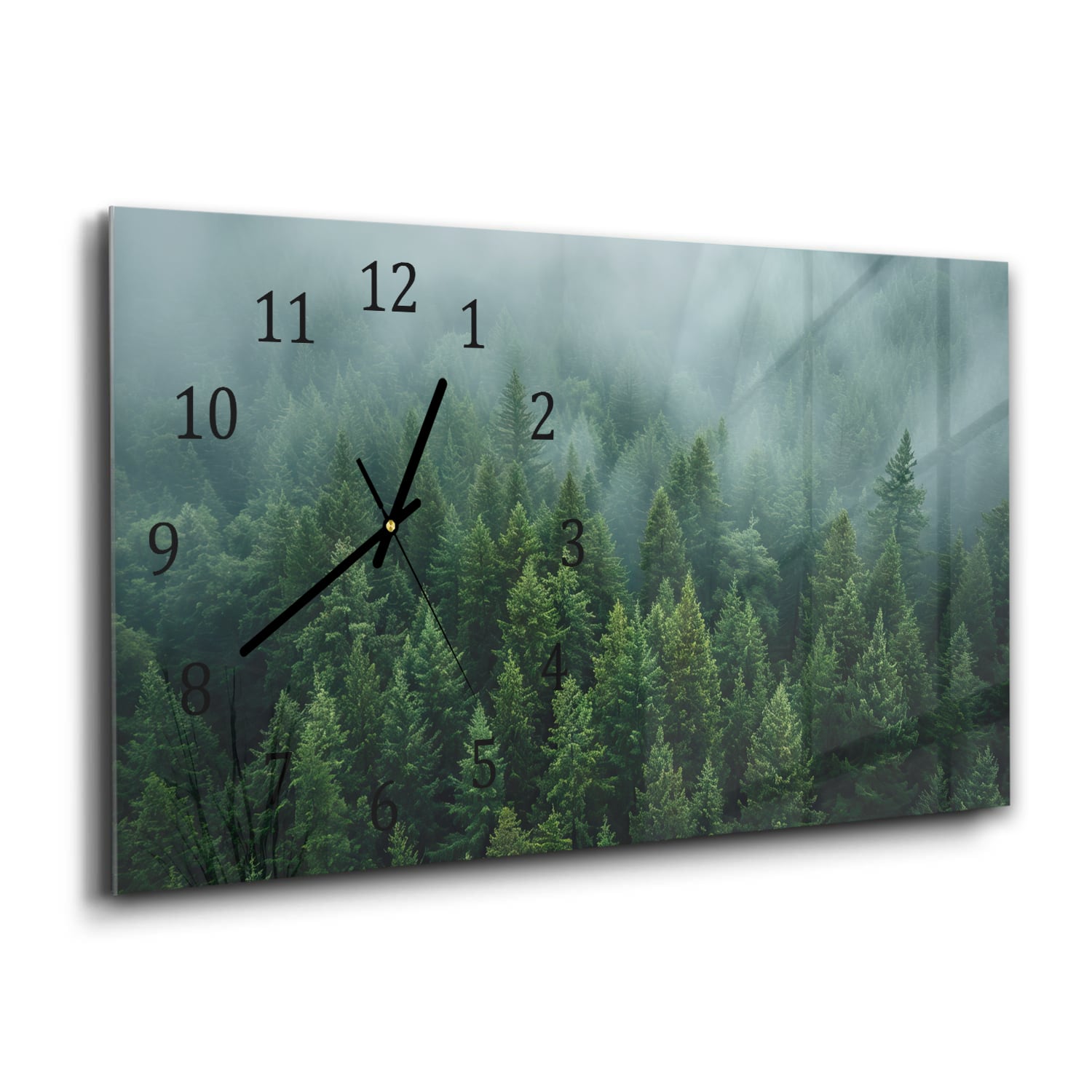 Wandklok 60x30 - Gehard Glas - Dicht Groen Bos