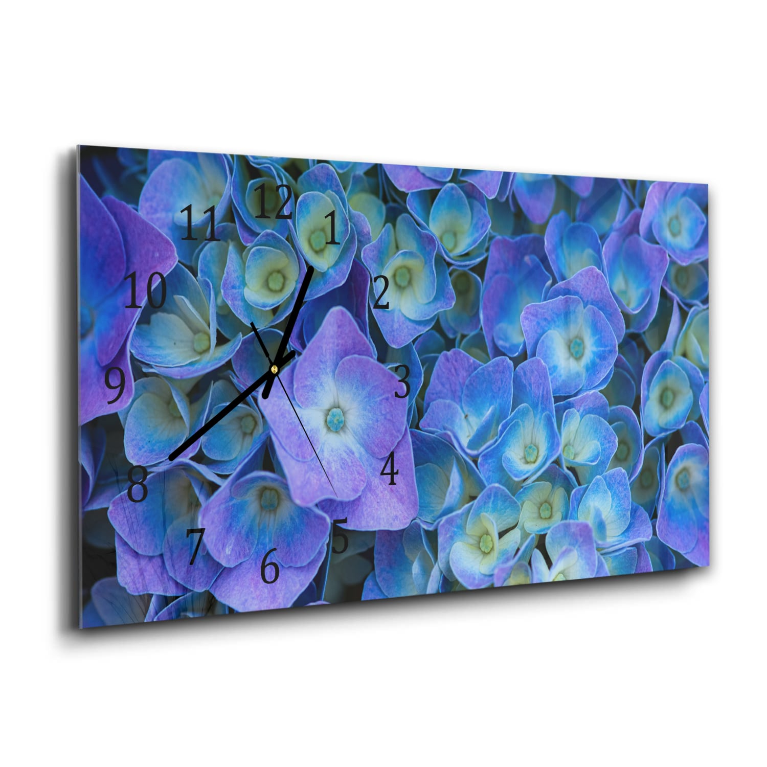 Wandklok 60x30 - Gehard Glas - Hydrangea bloei