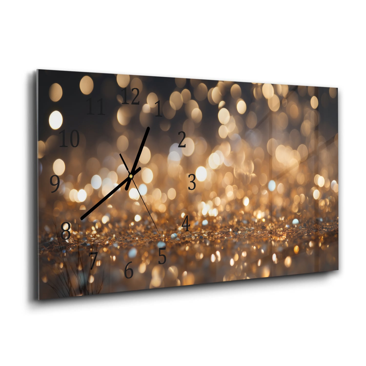 Wandklok 60x30 - Gehard Glas - Gouden Glitters