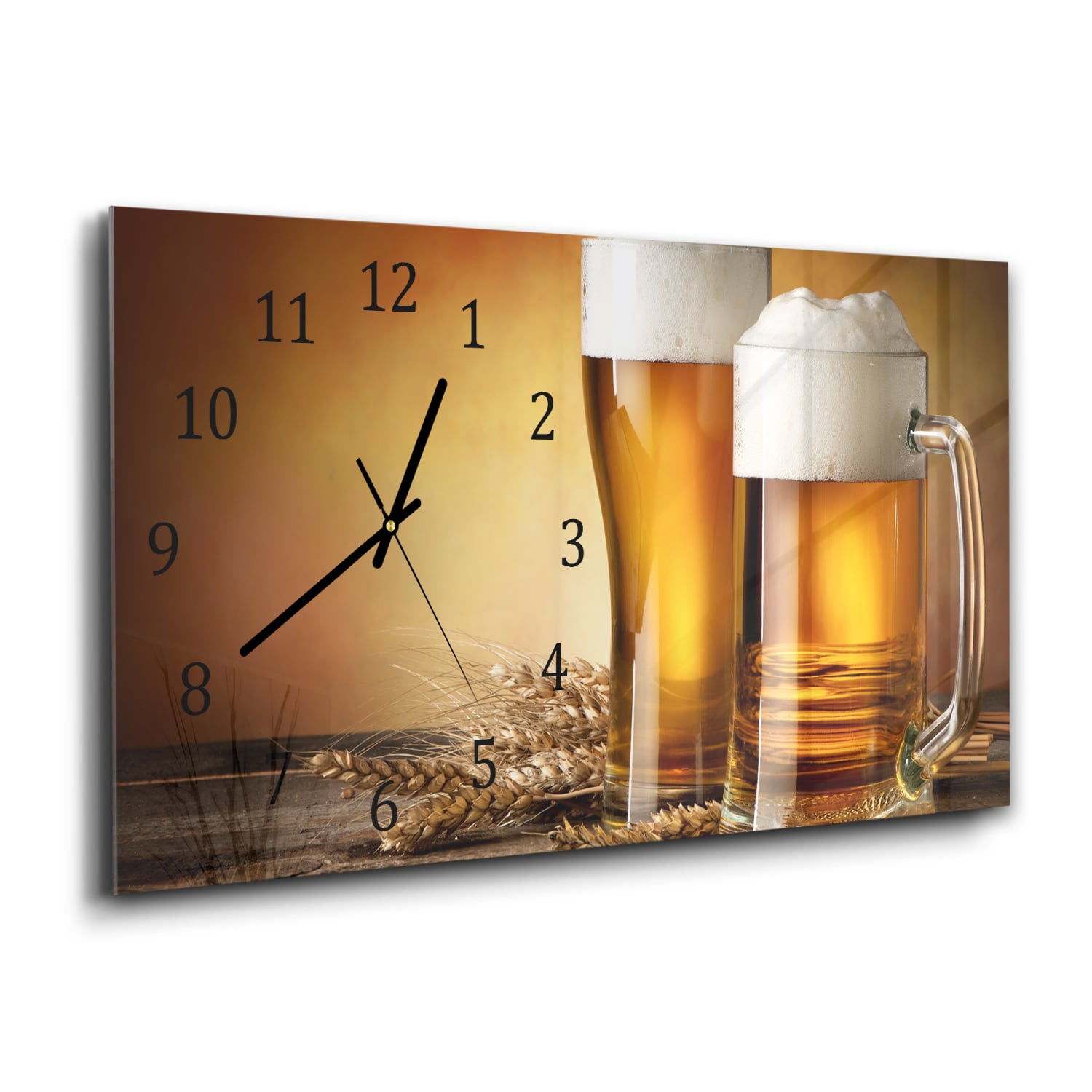 Wandklok 60x30 - Gehard Glas - Bier en Gerst