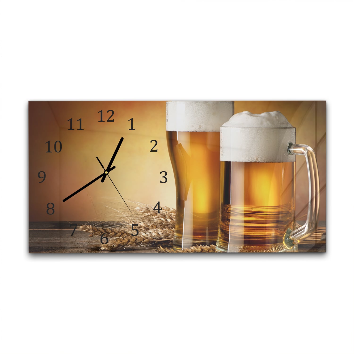 Wandklok 60x30 - Gehard Glas - Bier en Gerst