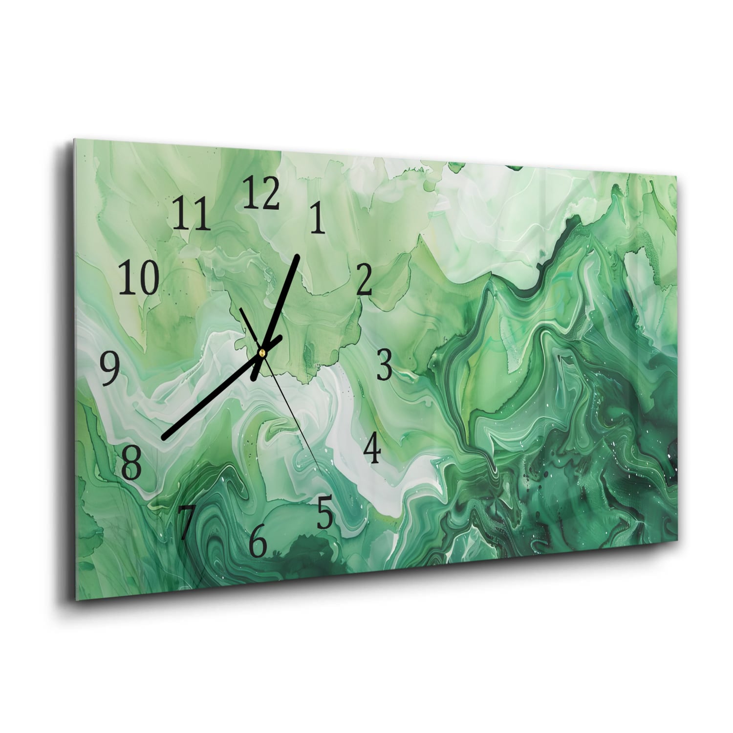 Wandklok 60x30 - Gehard Glas - Groene Waterverf Textuur