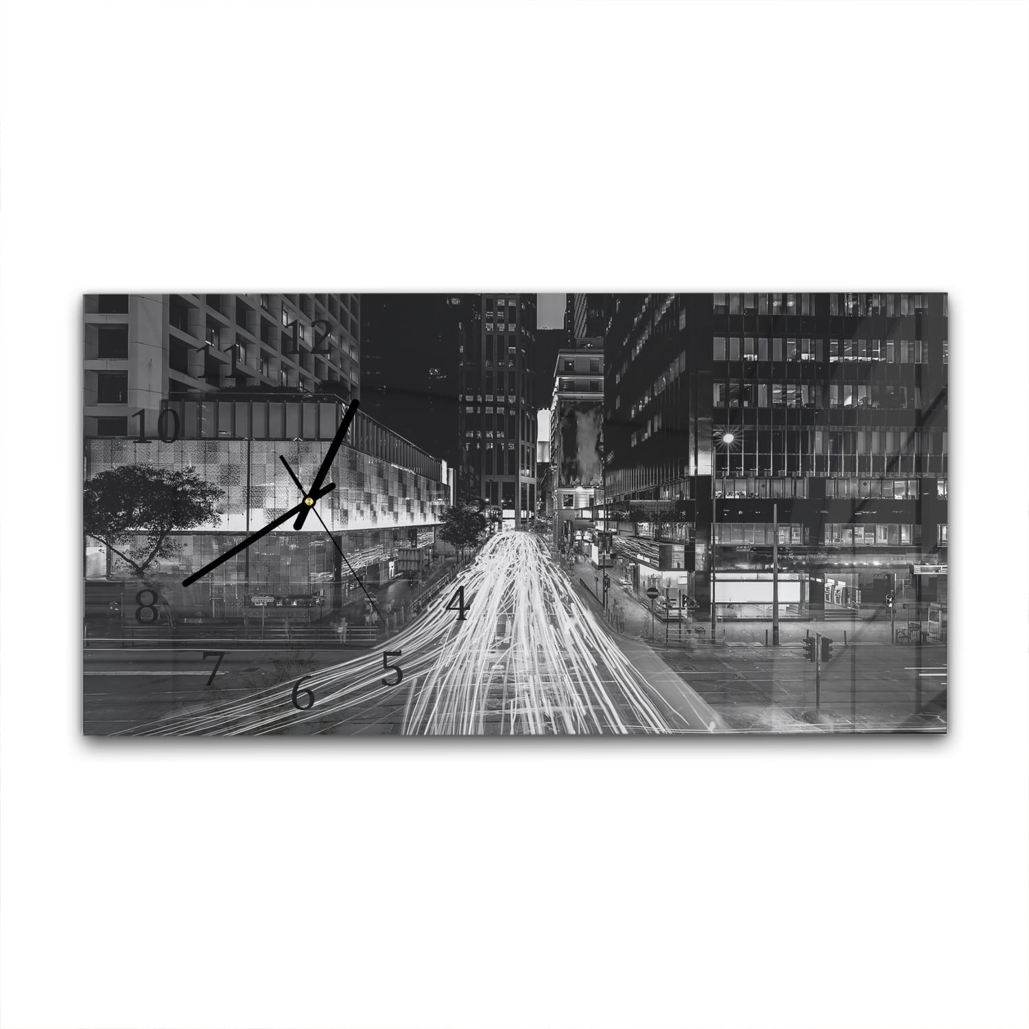 Wandklok 60x30 - Gehard Glas - Bewegende Lichten