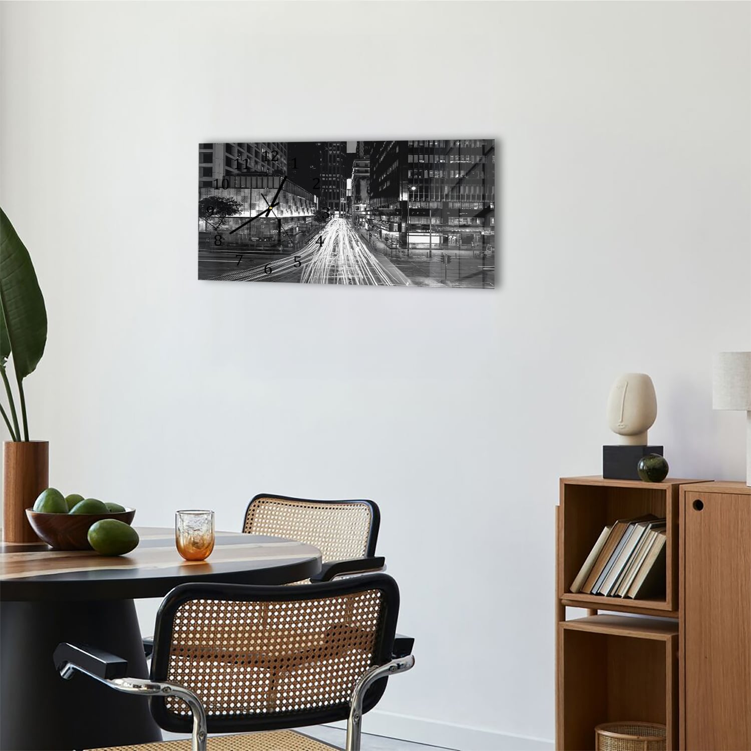 Wandklok 60x30 - Gehard Glas - Bewegende Lichten