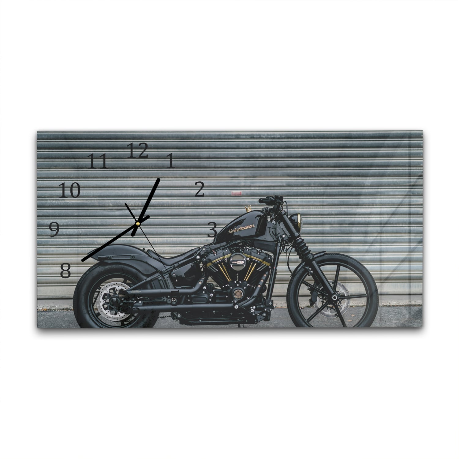 Wandklok 60x30 - Gehard Glas - Harley Davidson