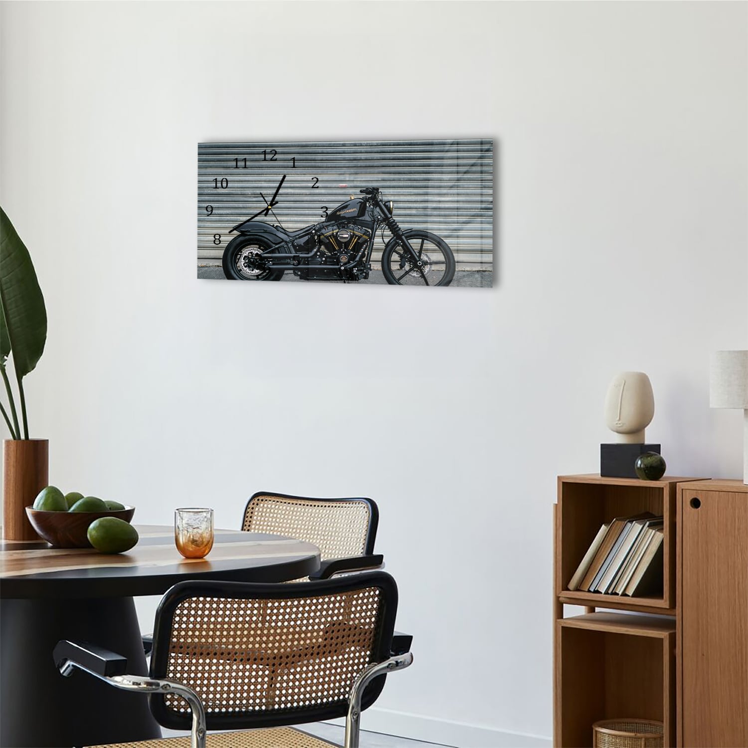 Wandklok 60x30 - Gehard Glas - Harley Davidson