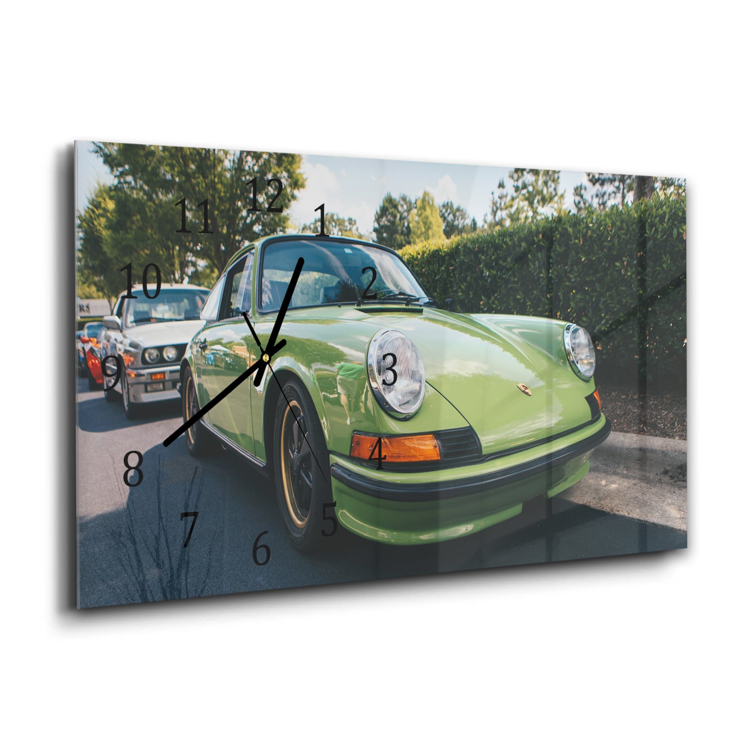 Wandklok 60x30 - Gehard Glas - Porsche 911 1970 Groen