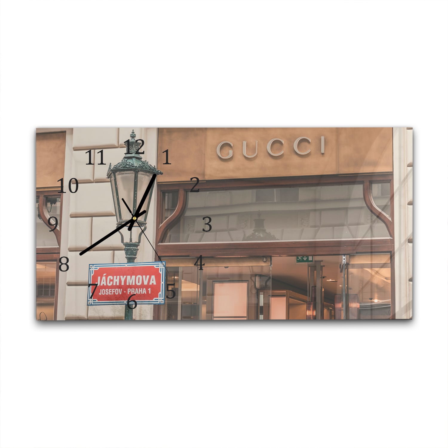 Wandklok 60x30 - Gehard Glas - Gucci Winkel Front