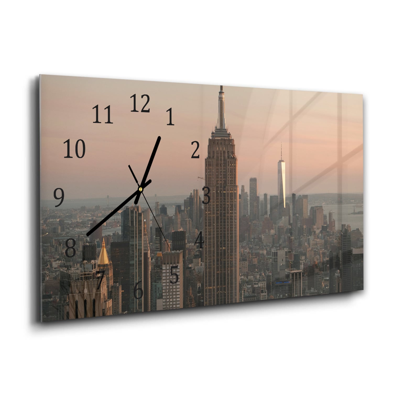 Wandklok 60x30 - Gehard Glas - Manhattan Skyline