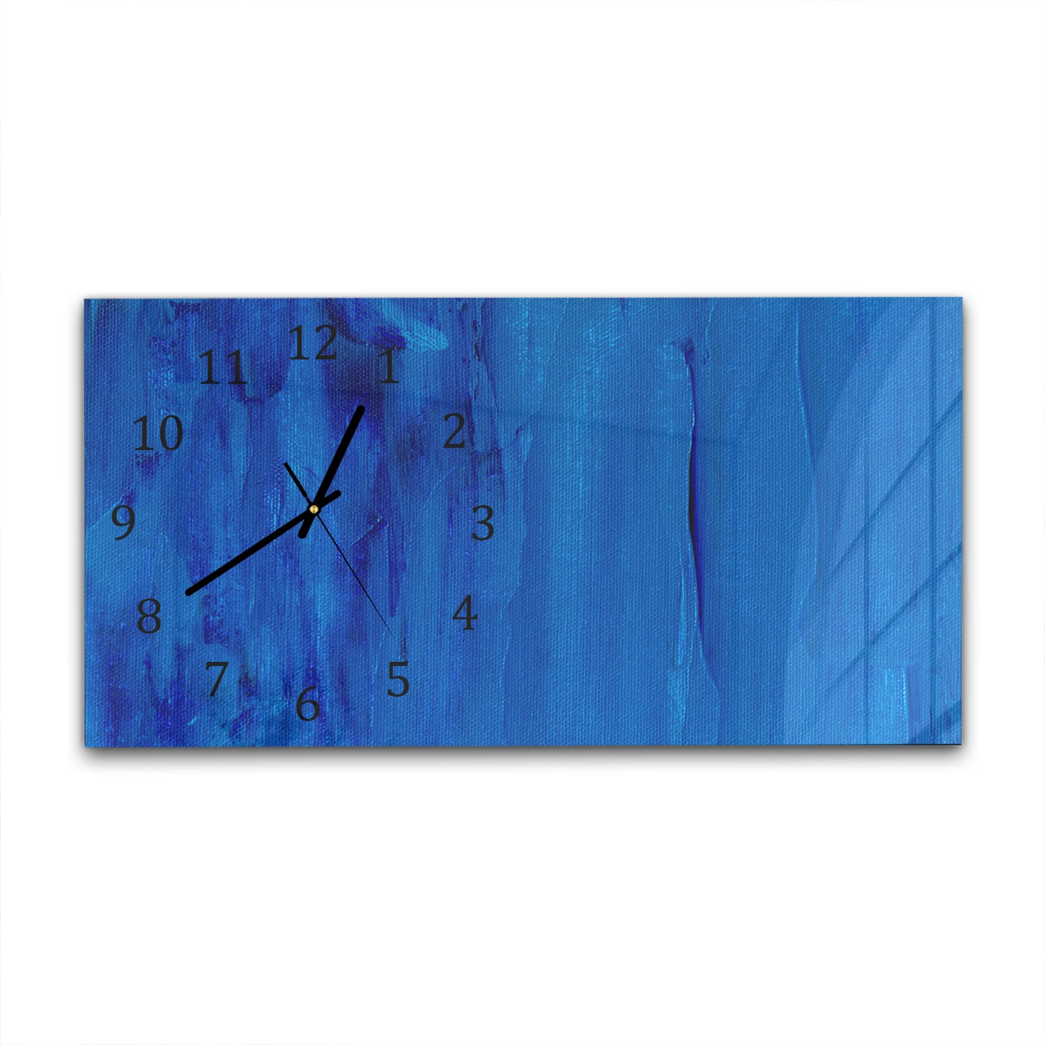 Wandklok 60x30 - Gehard Glas - Blauw Abstractie