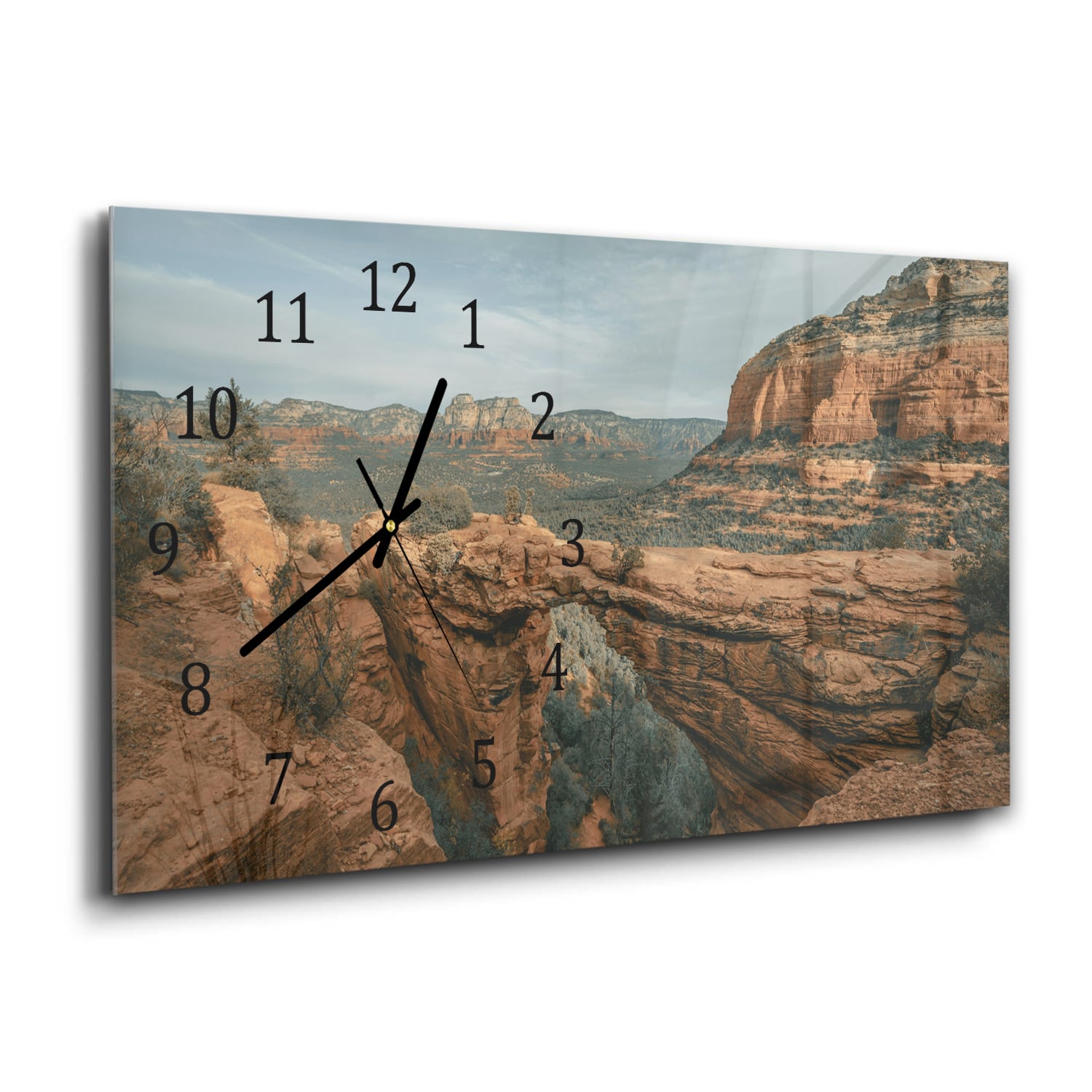 Wandklok 60x30 - Gehard Glas - Rotsen in de Canyons