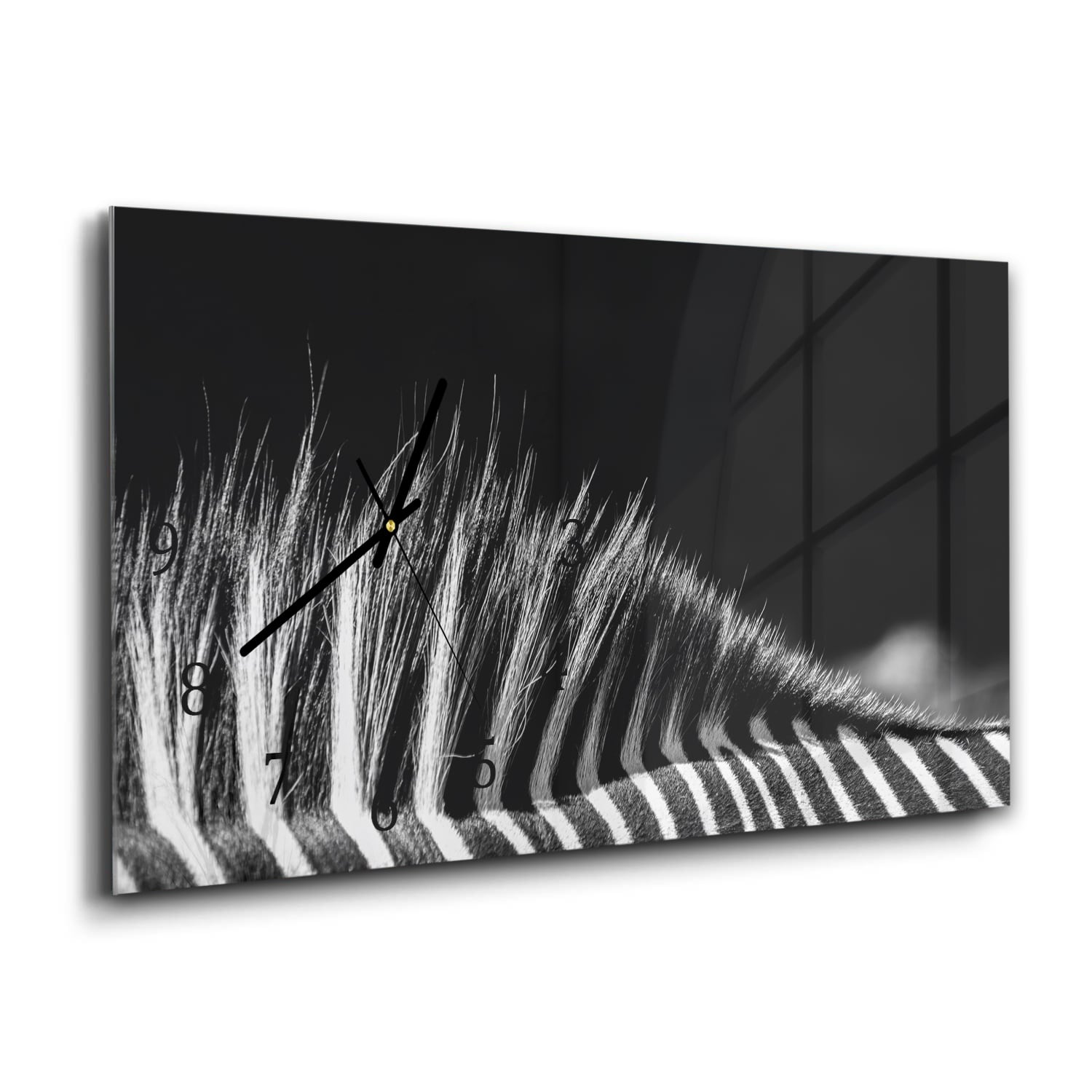 Wandklok 60x30 - Gehard Glas - Zwart-Wit Zebra