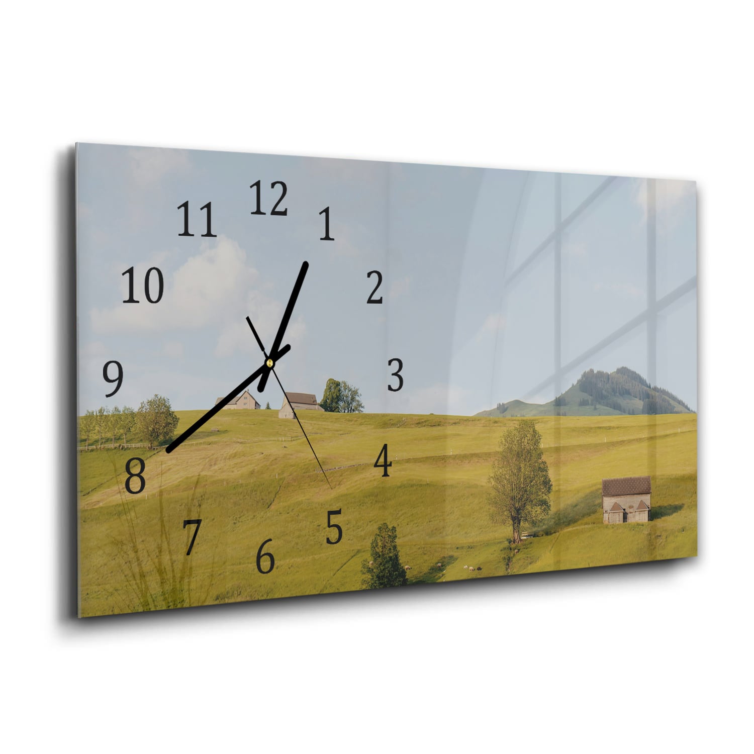 Wandklok 60x30 - Gehard Glas - Heuvelachtig Landschap