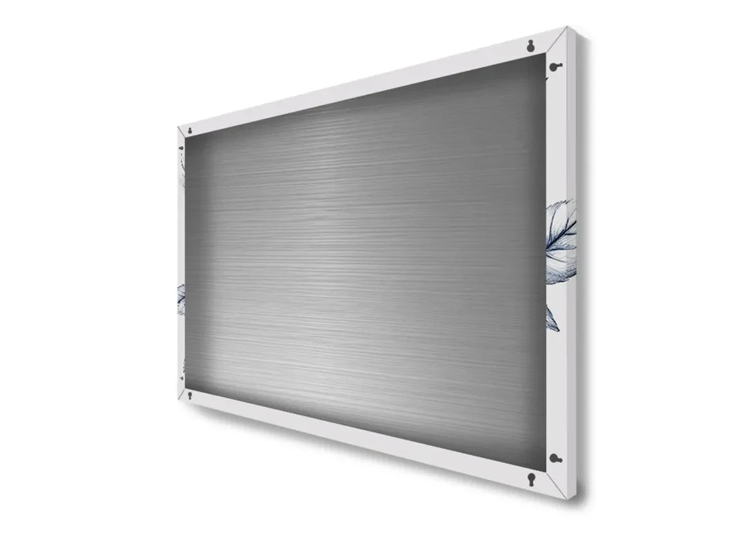 Metalen magneetbord met blauwe rozenillustratie – droog uitwisbaar & magnetisch