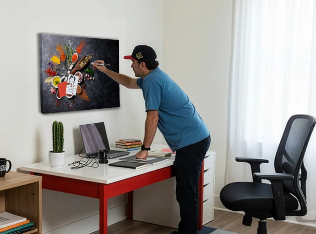 Decoratief en functioneel metalen magneetbord met specerijen – droog uitwisbaar & magnetisch