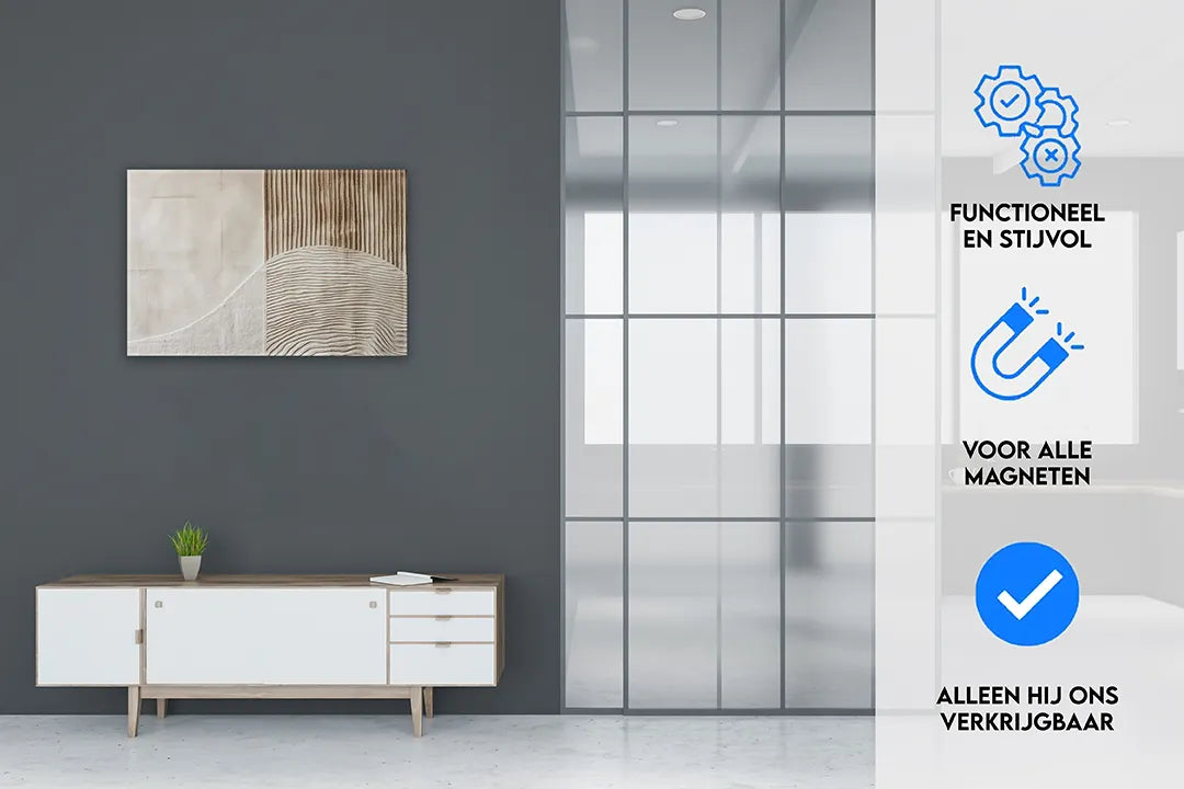 Elegant Metalen Magneetbord met Textuurpatroon – droog uitwisbaar & magnetisch