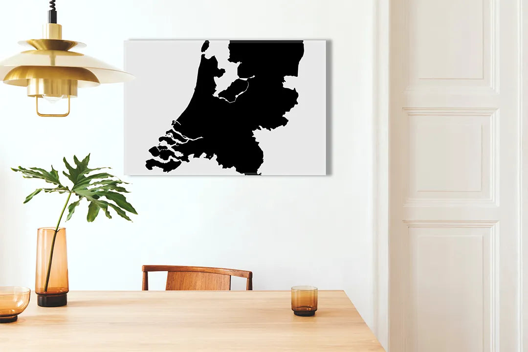 Metalen magneetbord met silhouet van Nederland – droog uitwisbaar & magnetisch