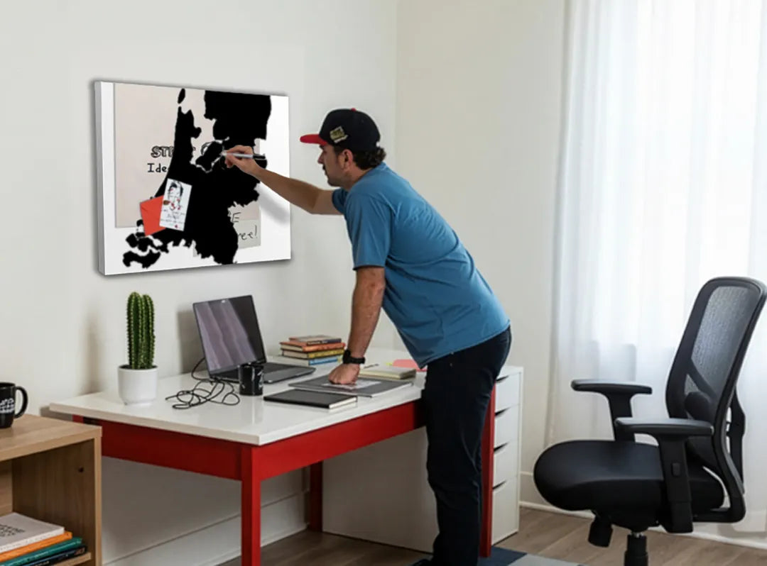 Metalen magneetbord met silhouet van Nederland – droog uitwisbaar & magnetisch