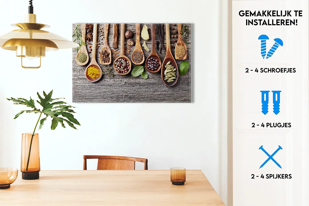 Metalen magneetbord met kruiden en specerijen – droog uitwisbaar & magnetisch