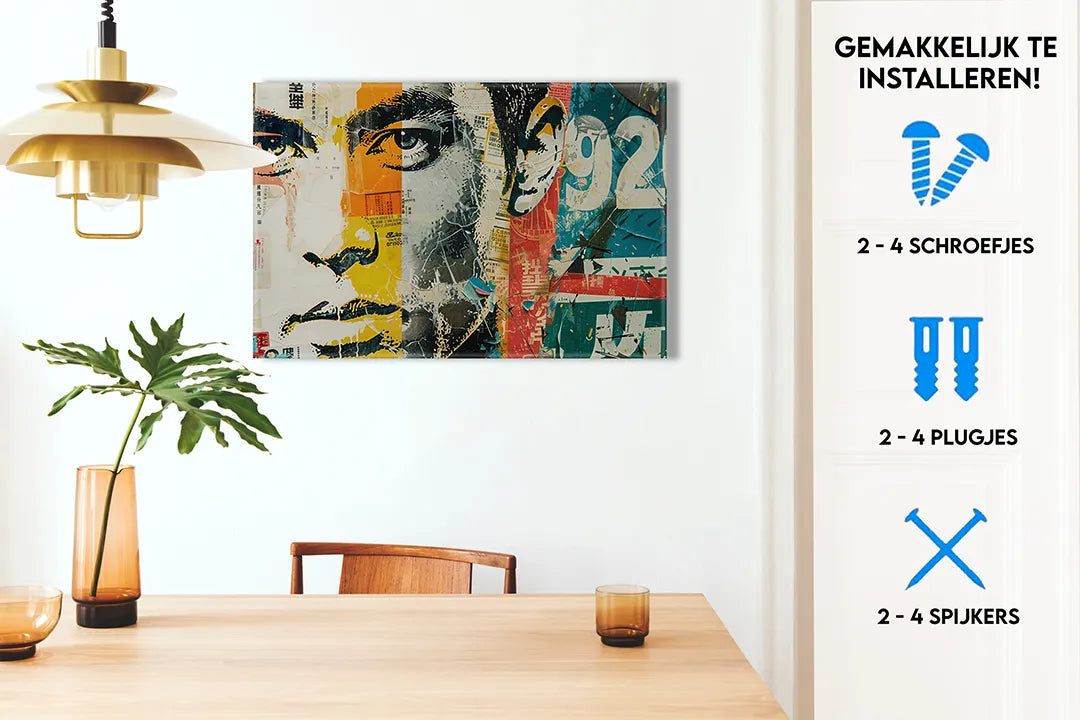 Metalen magneetbord met unieke kunstprint – droog uitwisbaar & magnetisch