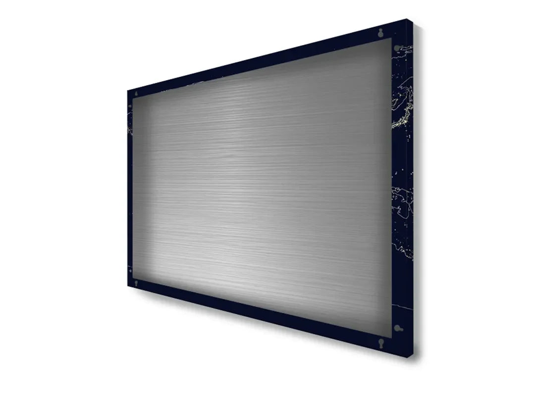 Metalen magneetbord wereldkaart in sterrenlicht – droog uitwisbaar & magnetisch